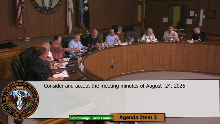 Thumbnail image for Southbridge Town Council Meeting  -  9/14/2026