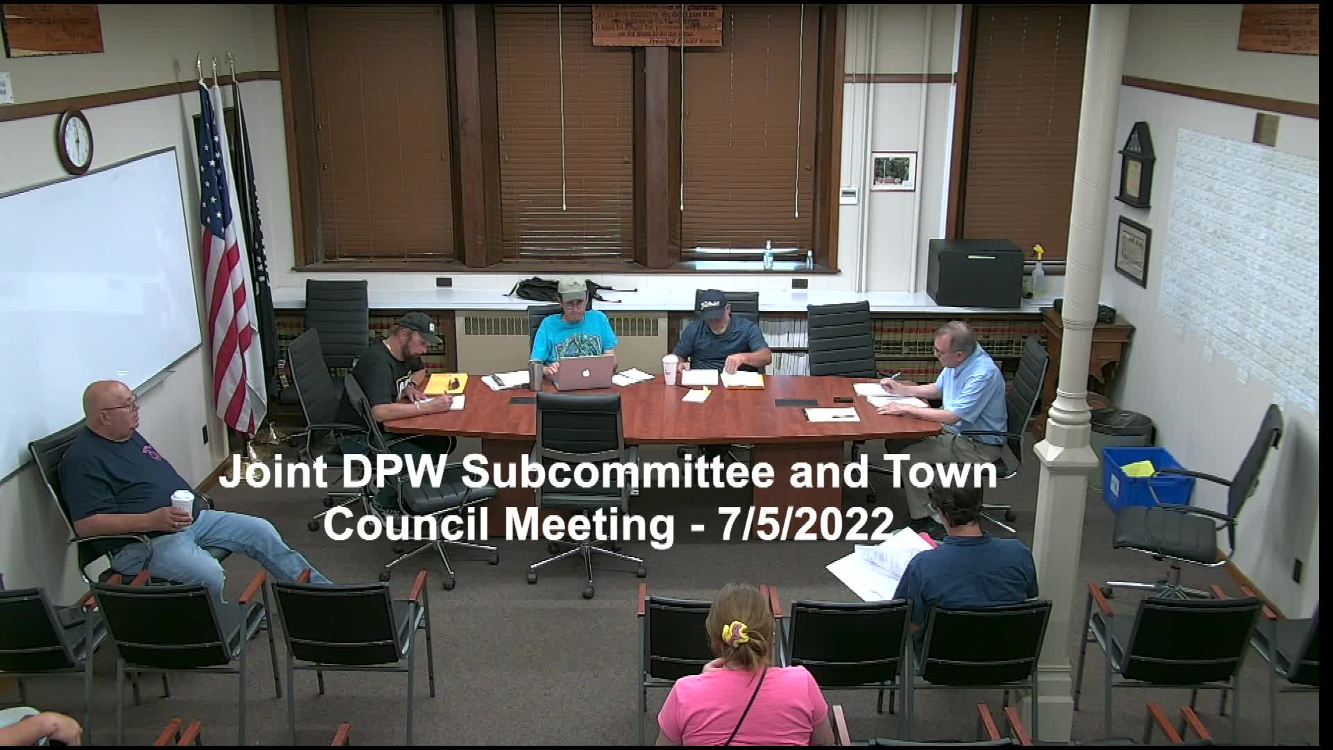Thumbnail image for Joint DPW Subcommittee & Town Council Meeting - 7/5/2022