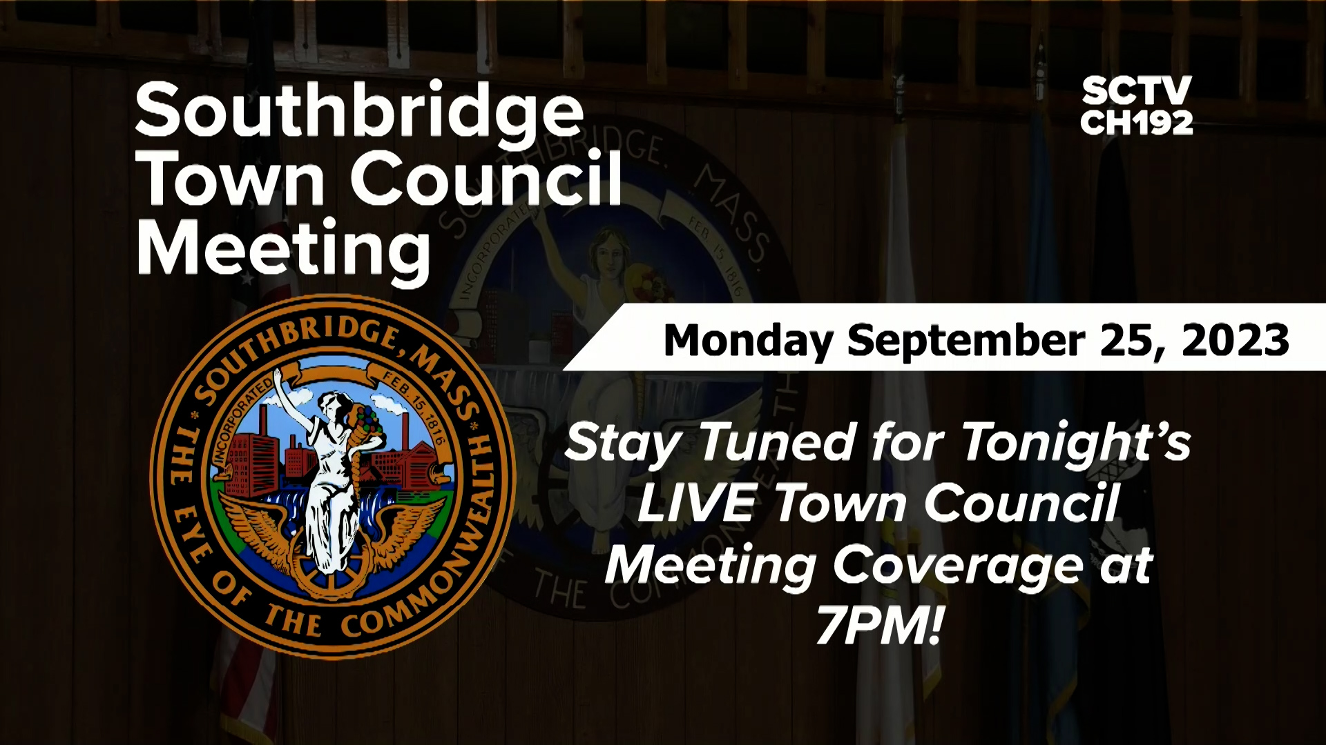Thumbnail image for Southbridge Town Council Meeting 9-25-2023