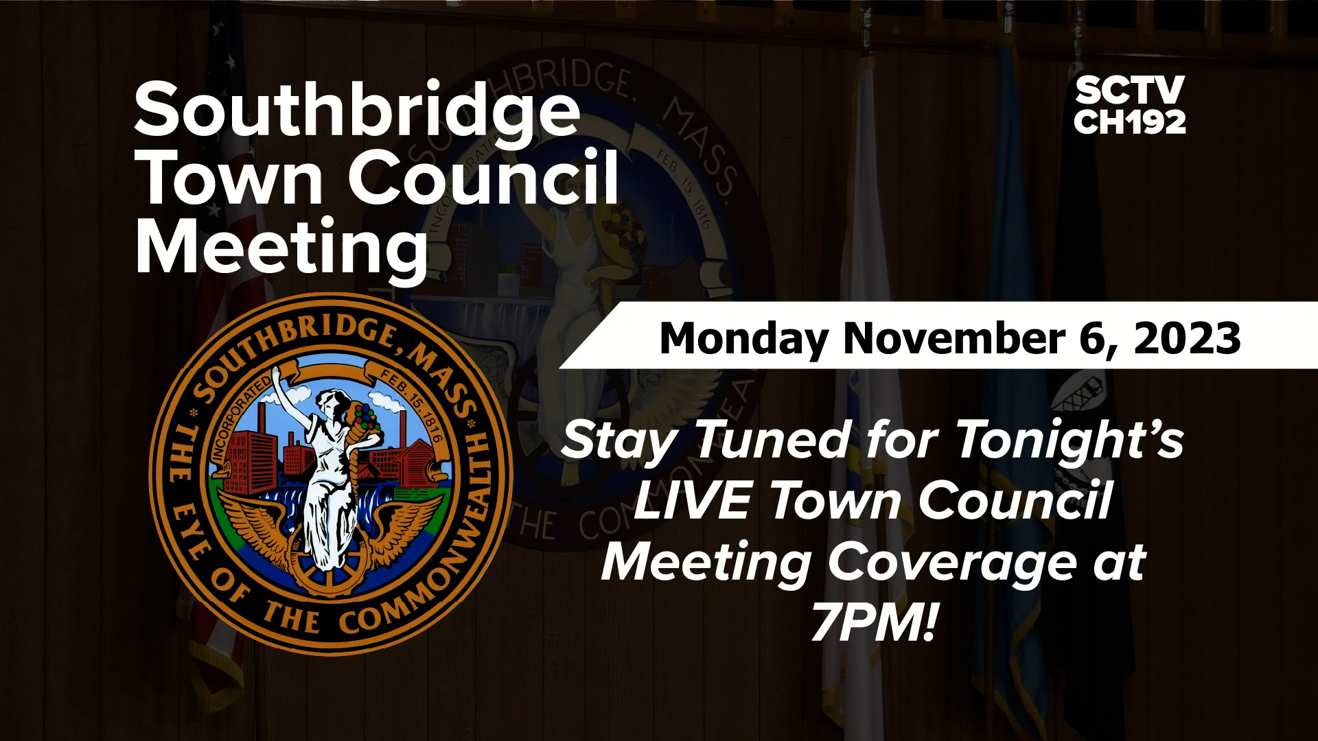 Thumbnail image for Southbridge Town Council Meeting - 11/6/23